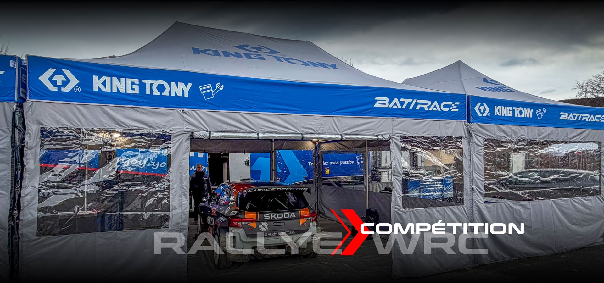 Tente pliante sur mesure rally wrc EXPOTENT